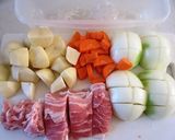 超簡単☆ル・クルーゼで水なし！肉じゃが♡作り方1写真
