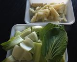 チンゲン菜とじゃがいものマヨ炒め♪作り方1写真