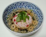 カリカリ梅と松茸お吸い物スープチャーハン作り方4写真