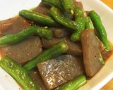 煮物の余り汁でインゲンとコンニャクの煮物作り方3写真