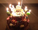 時短チョコスポンジのカラフル3段ケーキ☆作り方18写真
