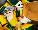 カボチャとレンコンの地鶏煮込み作り方4写真