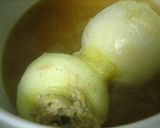 春の丸ごと新玉ねぎ挽肉詰スープ作り方4写真