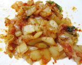 ピリ辛♪ゆで卵のハム＆キムチチーズ焼き作り方2写真