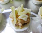 ピリ辛♪ゆで卵のハム＆キムチチーズ焼き作り方6写真