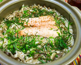 超簡単♡秋の味覚！鮭と茸の炊き込みご飯作り方7写真