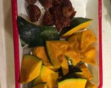 かぼちゃといちじくの煮物作り方1写真