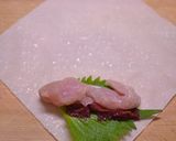 鶏ささみ肉の梅しそ春巻き作り方2写真