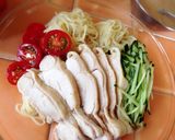 茹で鶏豆乳すりゴマ冷し麺〜♪作り方7写真