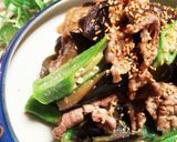 秋茄子とオクラと牛肉の味噌炒め作り方6写真