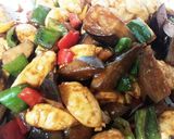 鶏ササミと茄子、ピーマンの味噌炒め作り方5写真