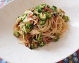 梅と納豆とおくらのパスタ作り方6写真
