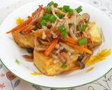 焼きこうや豆腐のキノコあんかけ作り方9写真