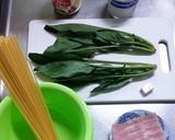 ベーコンほうれん草テキトークリームパスタ作り方1写真