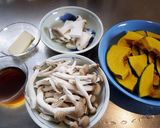 簡単！かぼちゃ＆きのこ☆めんつゆ炒め作り方1写真