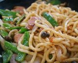 うどんdeナポリタン♪作り方5写真