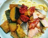 ☆秋鮭とかぼちゃの和ヒージョパスタ☆作り方7写真
