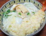 土鍋で、えび天と白菜の煮込みうどん作り方5写真