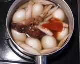 味噌とキムチの素で、味付け玉子入り煮もの作り方3写真