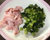 野沢菜・ベーコンチャーハン♫目玉焼きのせ作り方2写真