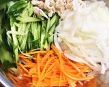おつまみにピッタリ♪ささみと野菜のナムル作り方1写真
