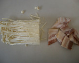 えのきとベーコンの卵とじ炒め作り方1写真