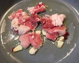 ダイコン葉と豚肉の和風ぺペロンチーノ作り方4写真