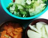 豚肉とカラフル野菜の甘味噌炒め作り方1写真