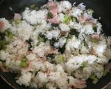 野沢菜・ベーコンチャーハン♫目玉焼きのせ作り方4写真