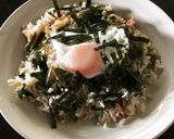 野沢菜・ベーコンチャーハン♫目玉焼きのせ作り方5写真