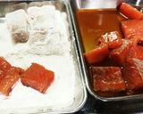 外カリッ中ふわっ☆鮭と牛蒡の米粉揚げ☆作り方1写真