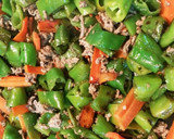 超簡単!万願寺唐辛子と挽き肉の炒め物作り方4写真
