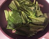 ゴマ油で！小松菜のしゃきっとベーコン炒め作り方5写真