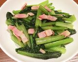 ゴマ油で！小松菜のしゃきっとベーコン炒め作り方7写真