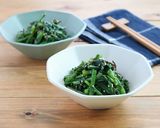 レンジで簡単☆春菊の塩昆布ナムル風作り方4写真