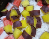 カニカマとさつまいもの炊き込みご飯作り方5写真