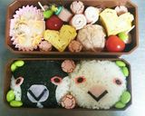 文鳥弁当 キャラ弁☆桜文鳥と白文鳥☆作り方4写真