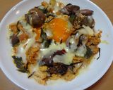 ガッツリ食べよう♡レバキムの旨辛とろ玉丼作り方11写真