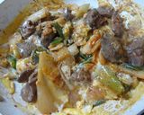 ガッツリ食べよう♡レバキムの旨辛とろ玉丼作り方9写真
