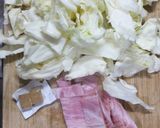 キャベツとベーコンの豆乳スープパスタ作り方2写真