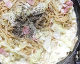 キャベツとベーコンの豆乳スープパスタ作り方8写真