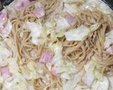 キャベツとベーコンの豆乳スープパスタ作り方7写真