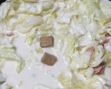キャベツとベーコンの豆乳スープパスタ作り方5写真