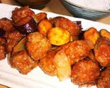 お酢なし＊さつまいもと肉だんごの酢豚風作り方7写真