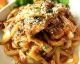 たっぷり茸のミートソースうどん作り方3写真
