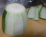 冬瓜の皮のキンピラ作り方1写真