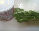 パクチーピータンと水菜のスープチャーハン作り方1写真