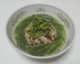 パクチーピータンと水菜のスープチャーハン作り方3写真