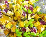 時短!かぼちゃ・さつまいも・枝豆のサラダ作り方3写真