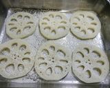 ヘルシー粉豆腐！レンコンのはさみ揚げ作り方1写真